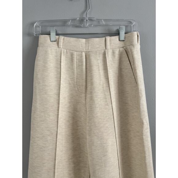 NWT OGL FuzzLuxe Beige High Rise Straight Leg Pull On Pleated Pants Medium - Picture 4 of 6